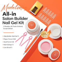 Modelones kit gel uñas diez en uno, todo incluido.