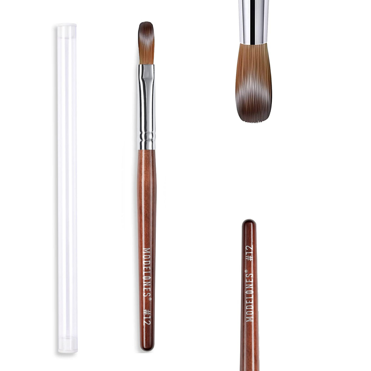 Modelones Kolinsky acrylic brush with rosewood handle for precise nail sculpting and control