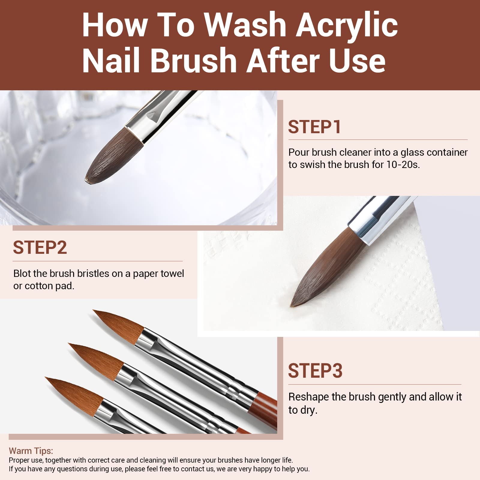 Modelones Kolinsky brush with durable tube keeps head secure during use