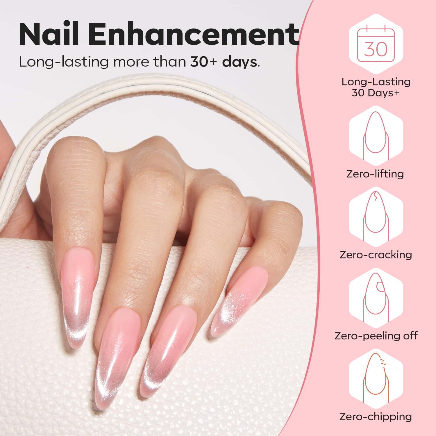 60–90 second cure under UV/LED lamp for quick DIY nails.