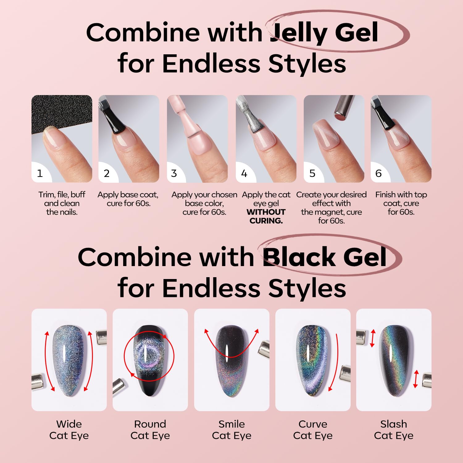 Modelones magnet tool guide for achieving best cat-eye effect.