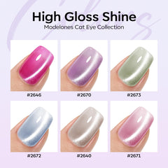 Modelones magnet tool in action creating customizable cat eye patterns.