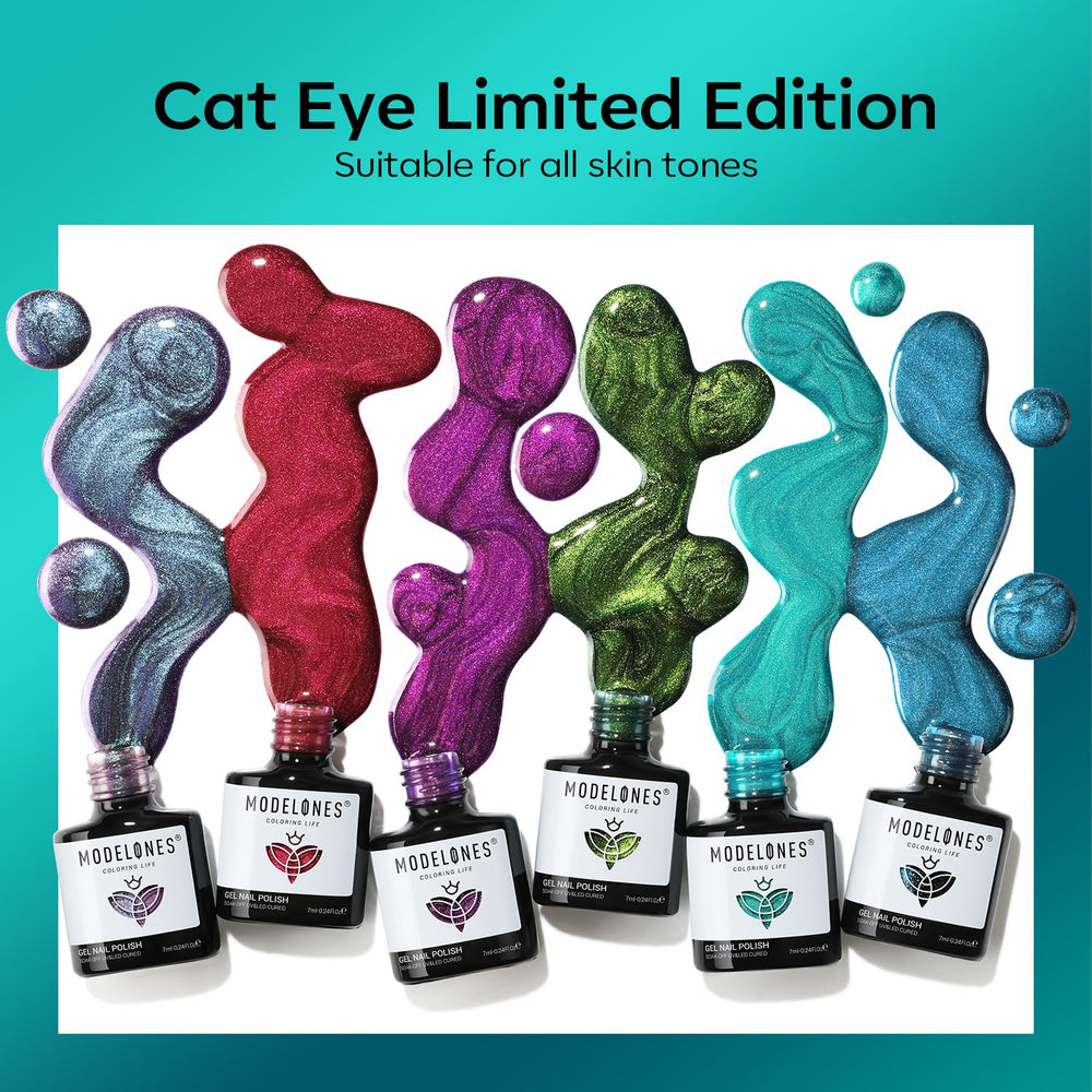 Modelones magnet tool enables quick, salon-quality cat-eye patterns.