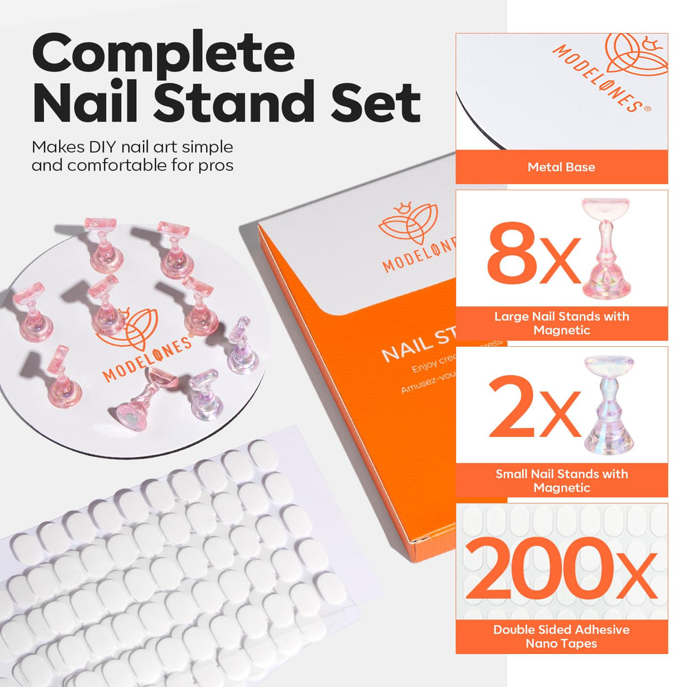 Modelones magnetic nail tip holders securely hold tips during practice.