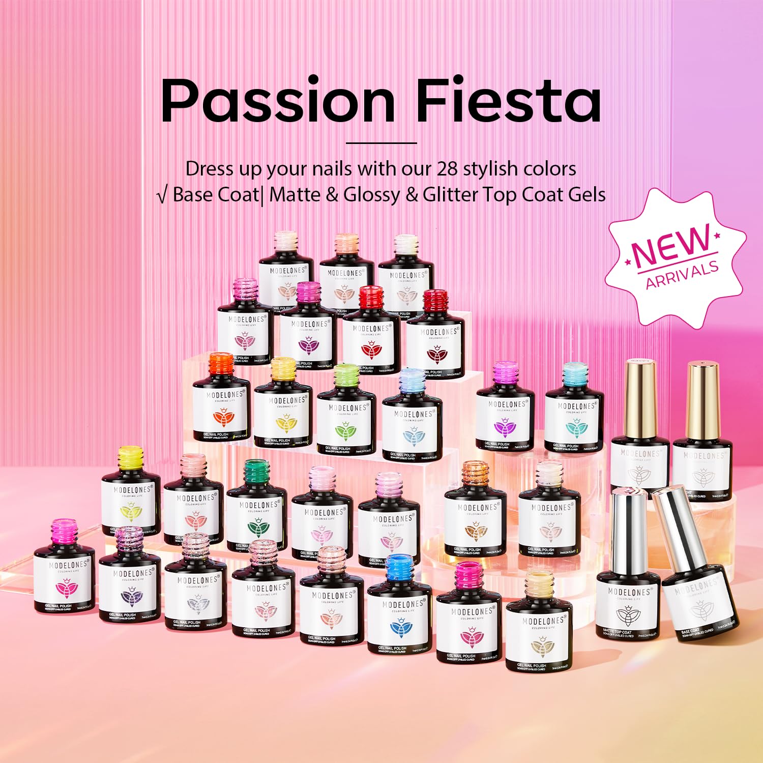 Modelones matte top coat delivers chic velvety finish.