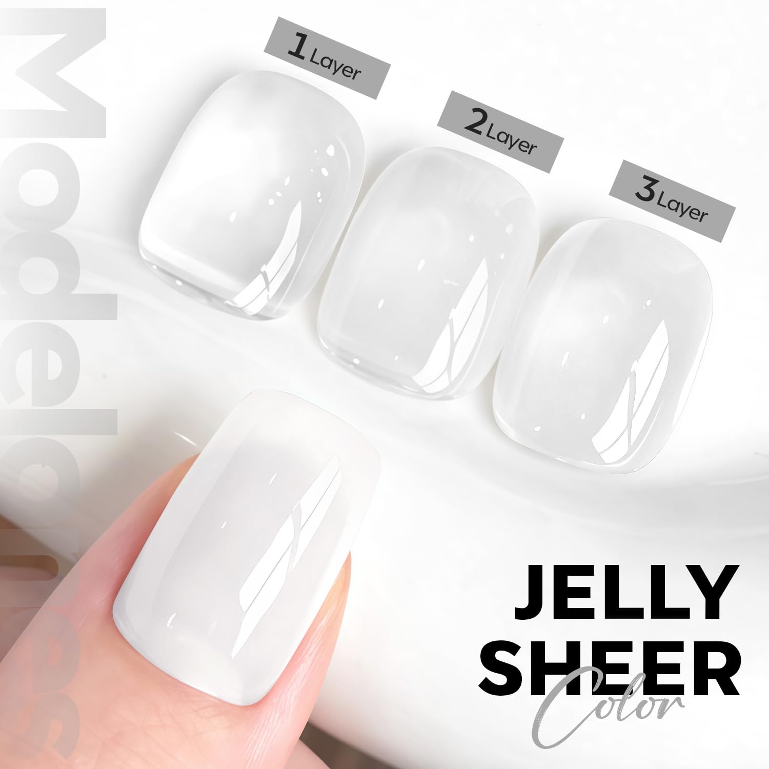 Modelones Milky White gel polish brush applying even color