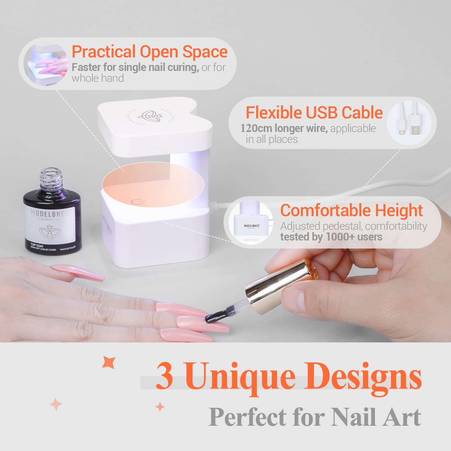 Modelones Mini UV Light features a cute cat design and gift ready packaging.