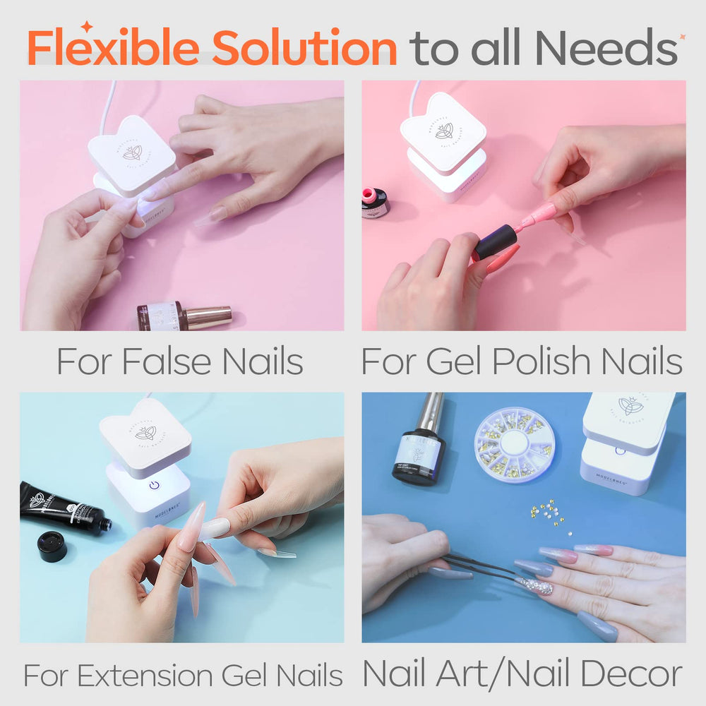 Modelones Mini UV Light delivers quick 90 second cures for gel nails.