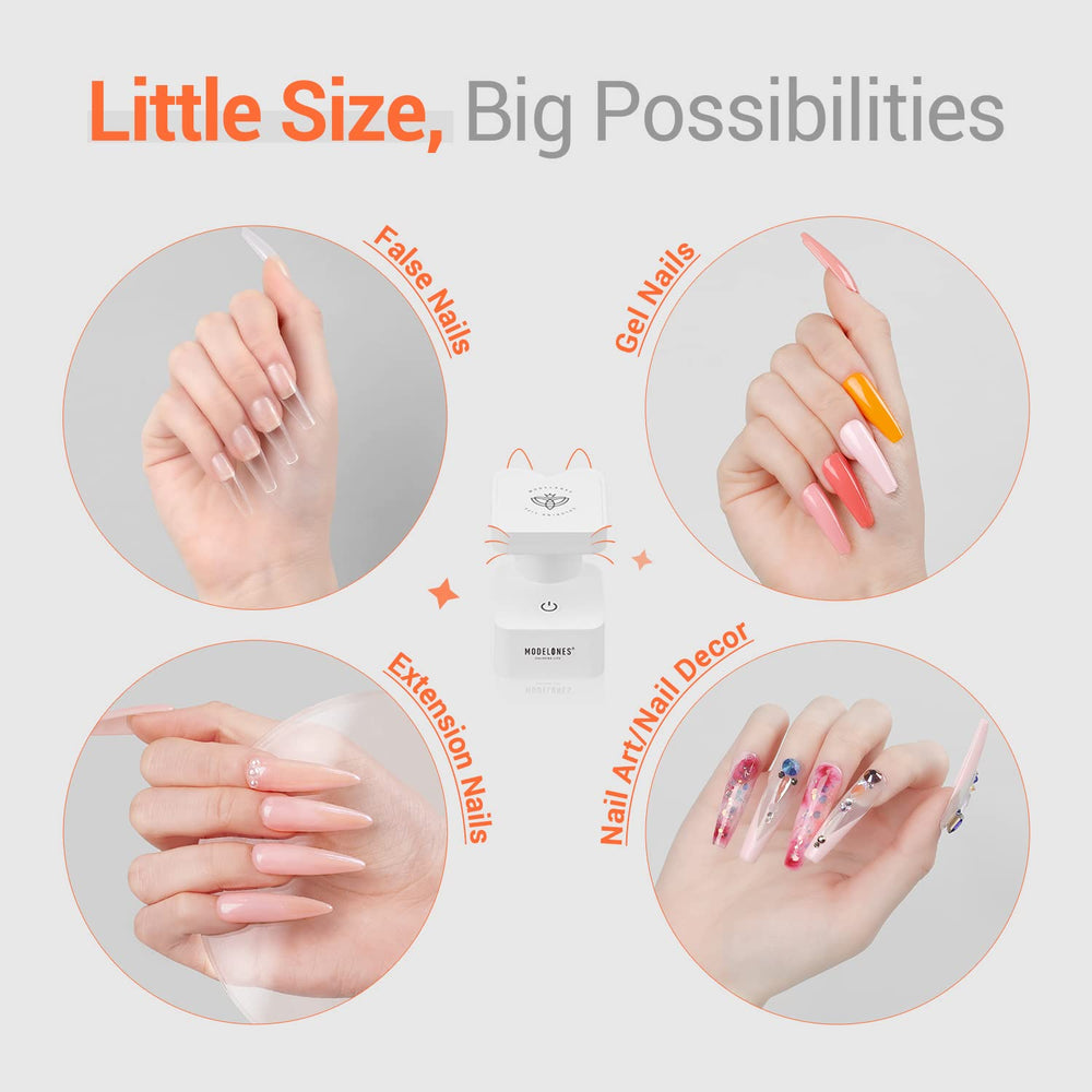 Modelones Mini UV Light compact and lightweight for on the go use.