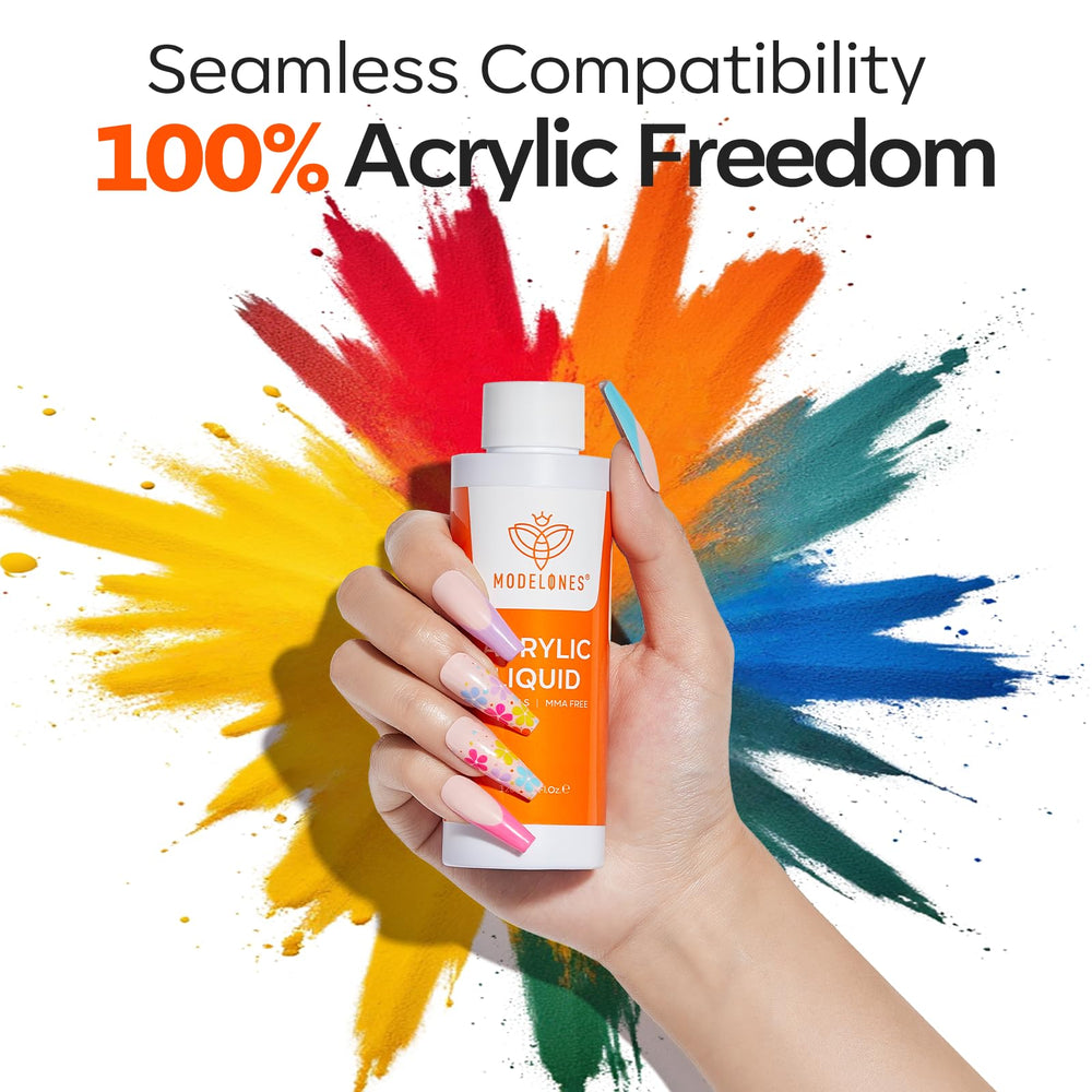 Modelones monomer liquid helps build stronger nails with acrylic powder