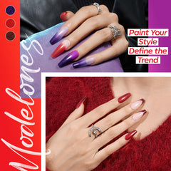 Modelones mood black gel polish with dynamic color shifts