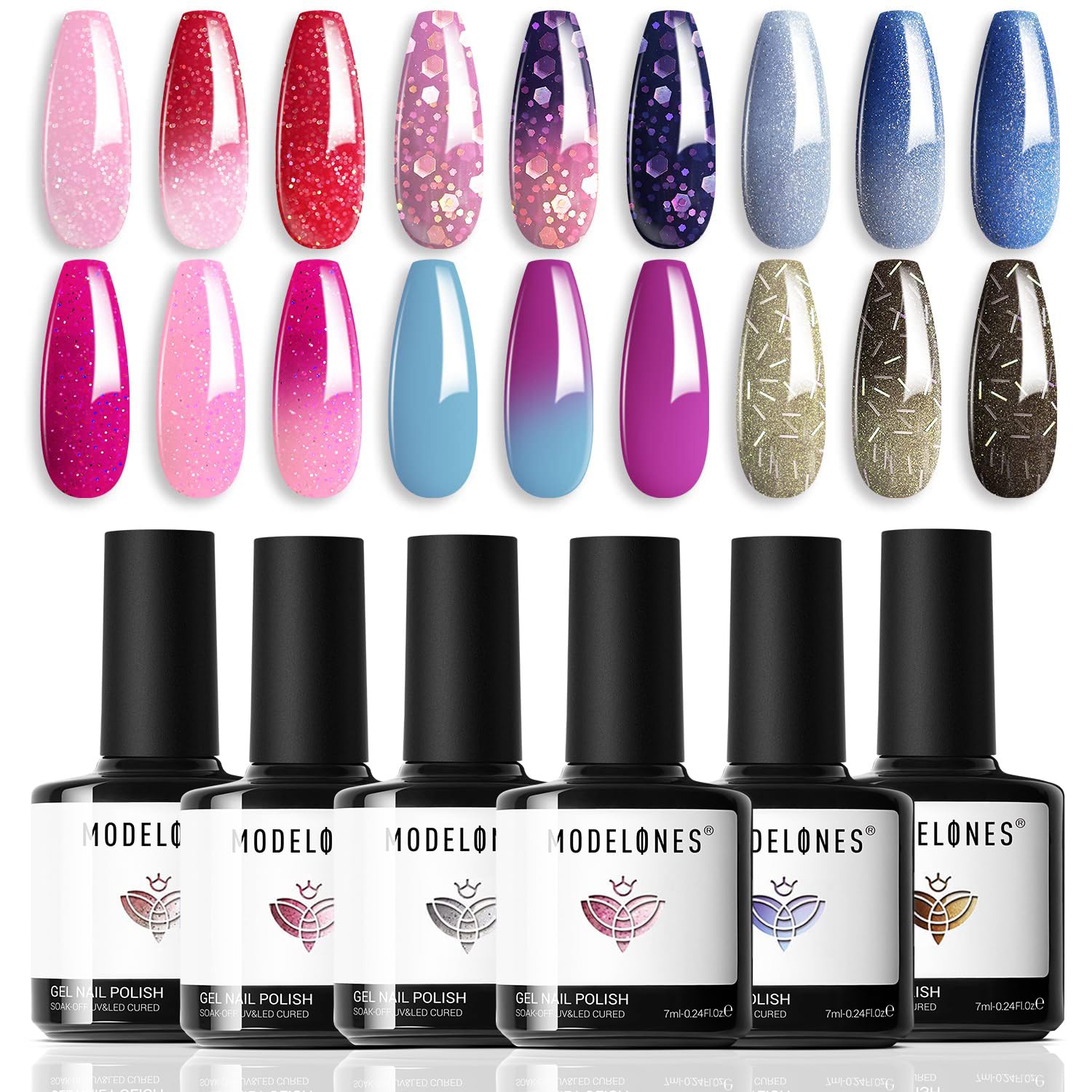Modelones Mood Gel color changing bottles for at home manicure