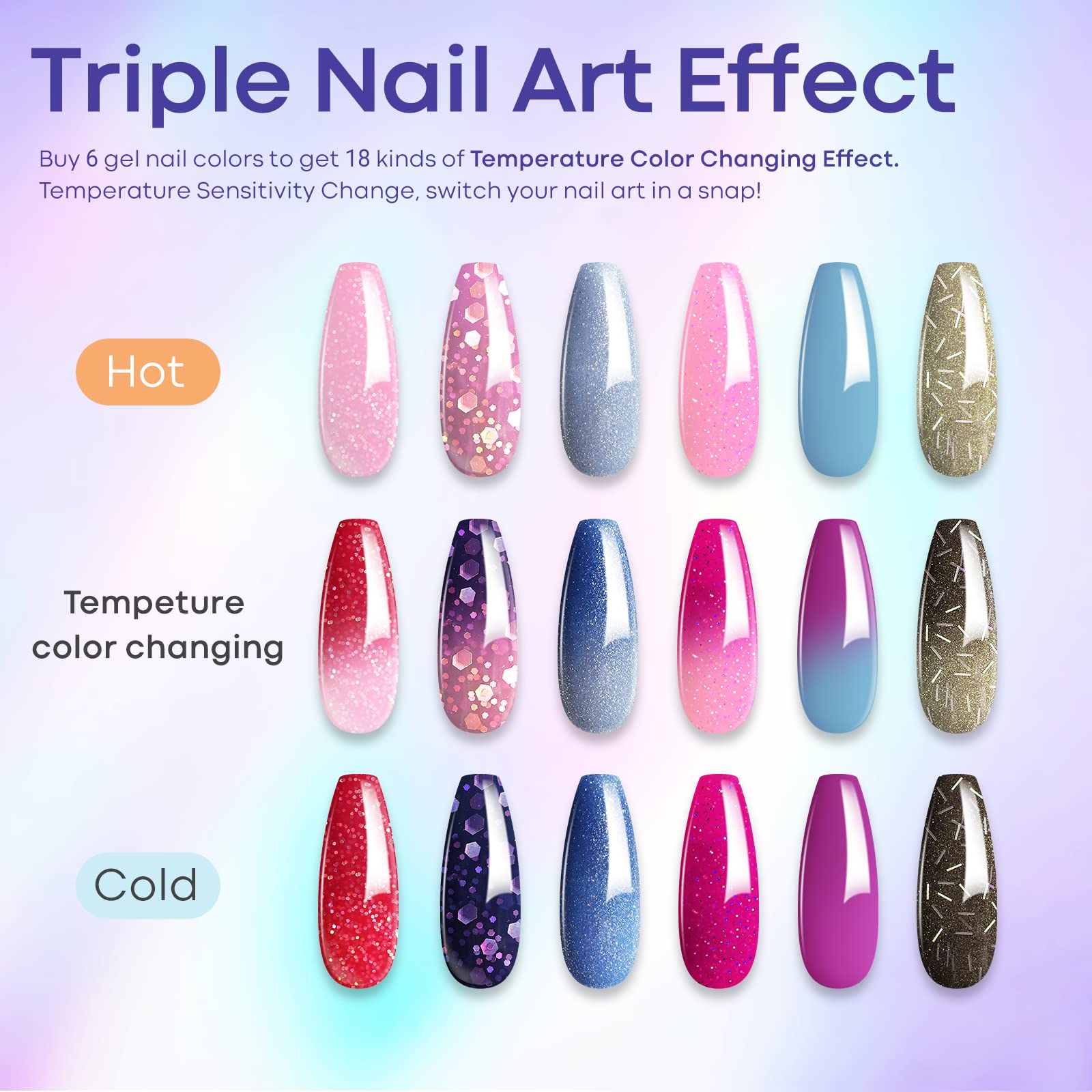 Modelones Mood Gel color swatches preview six shades
