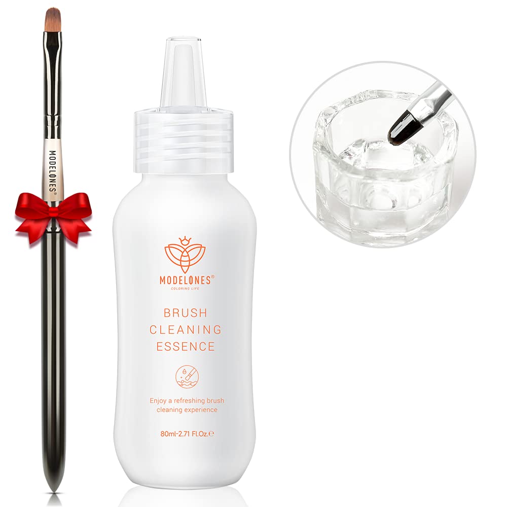 Modelones nail art brush cleaner bottle 80ml for powerful residue removal.