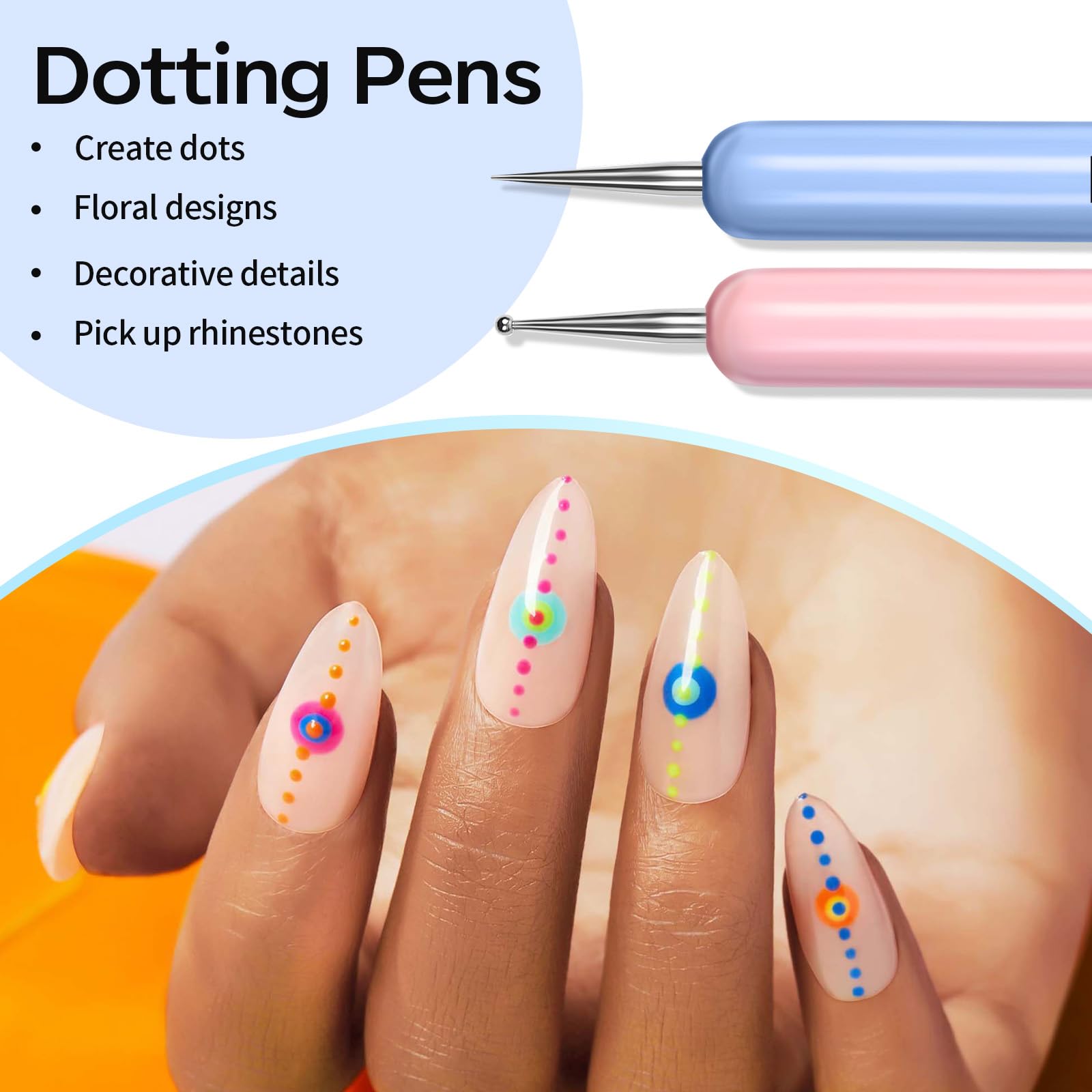 Modelones Nail Art Brush Grip close-up illustrates ergonomic hold for comfortable use