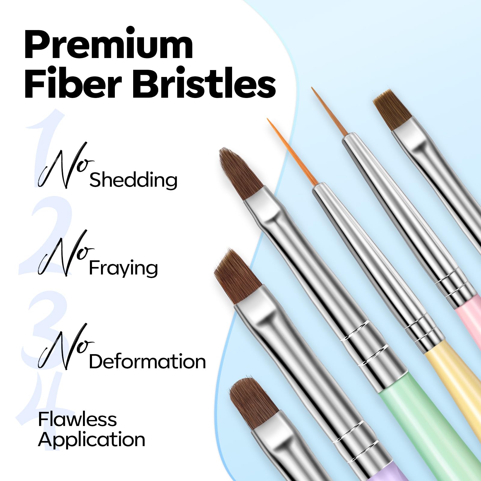 Modelones Nail Art Brushes Set multi-brush display for a versatile six-brush toolkit