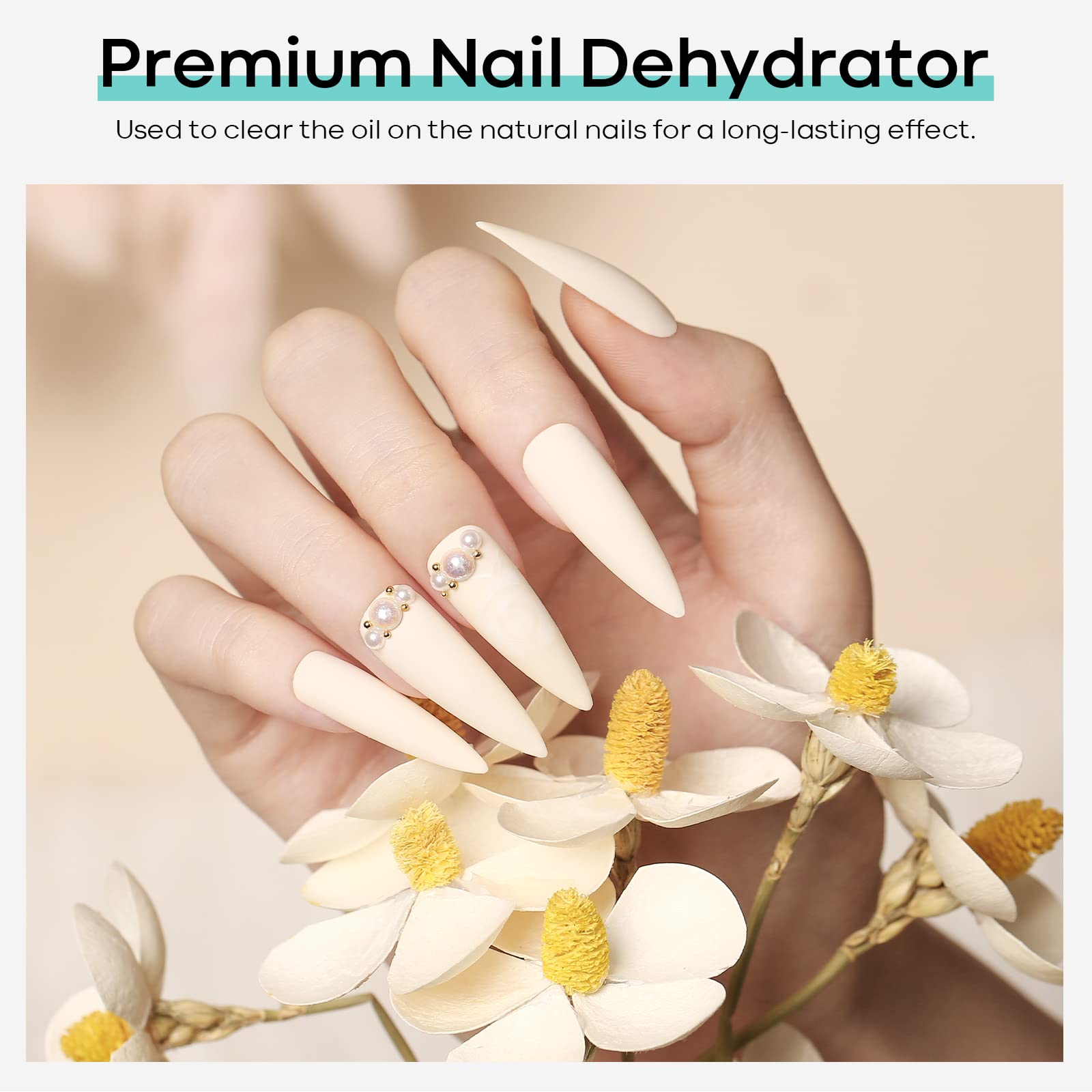 Modelones Nail Dehydrator application steps image showing prep for gel systems
