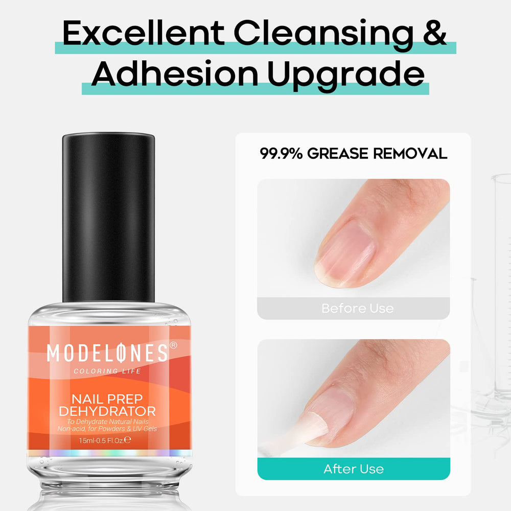 Modelones Nail Dehydrator dispensing view highlighting quick oil reduction before polish