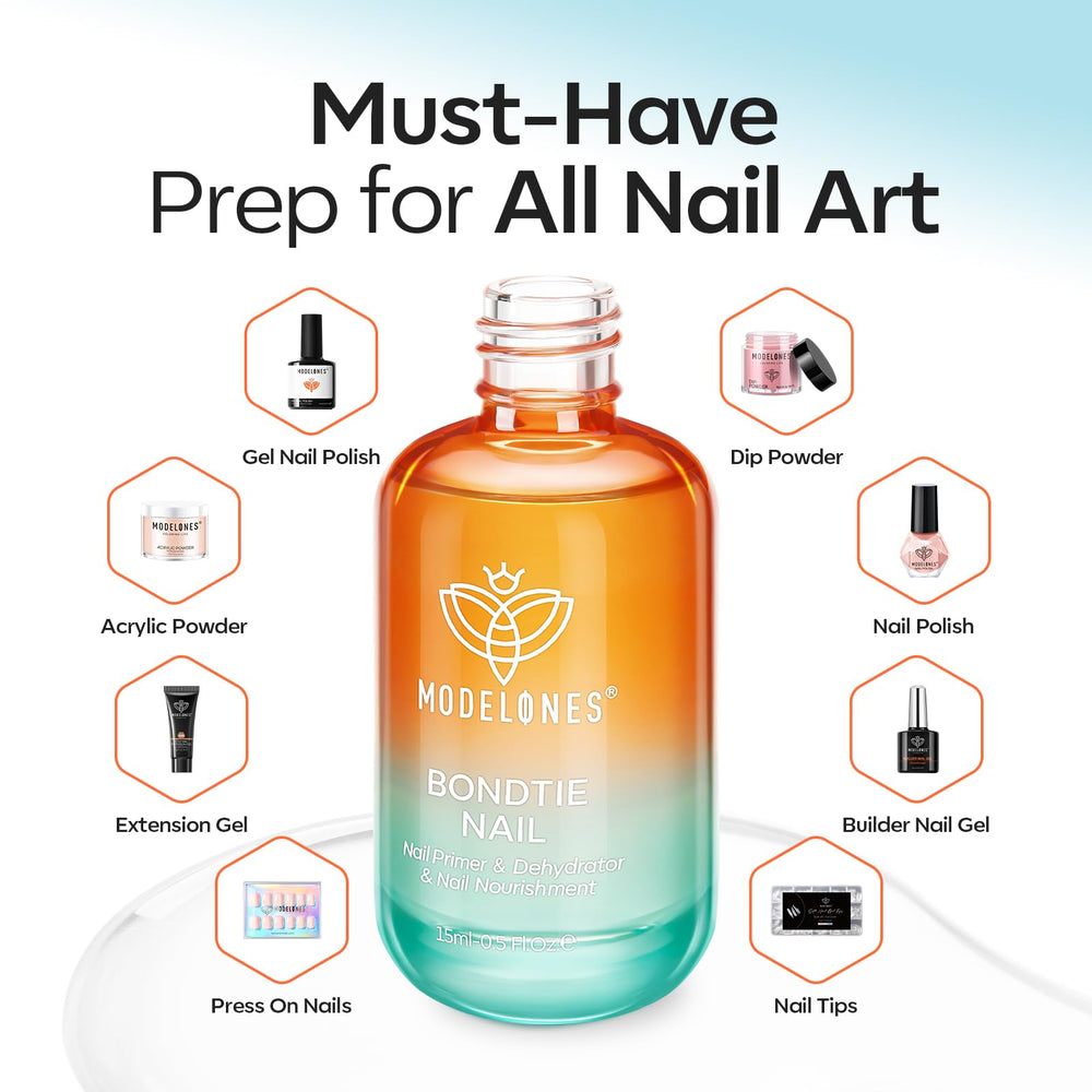 Modelones Nail Dehydrator and Primer helps prep for durable nail art