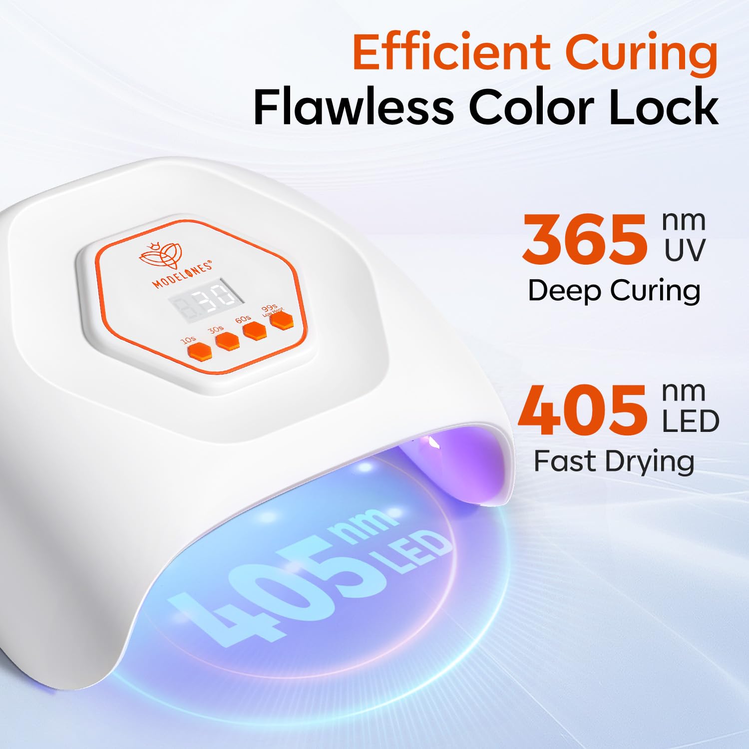Compact, travel-friendly Modelones nail lamp for on-the-go use.
