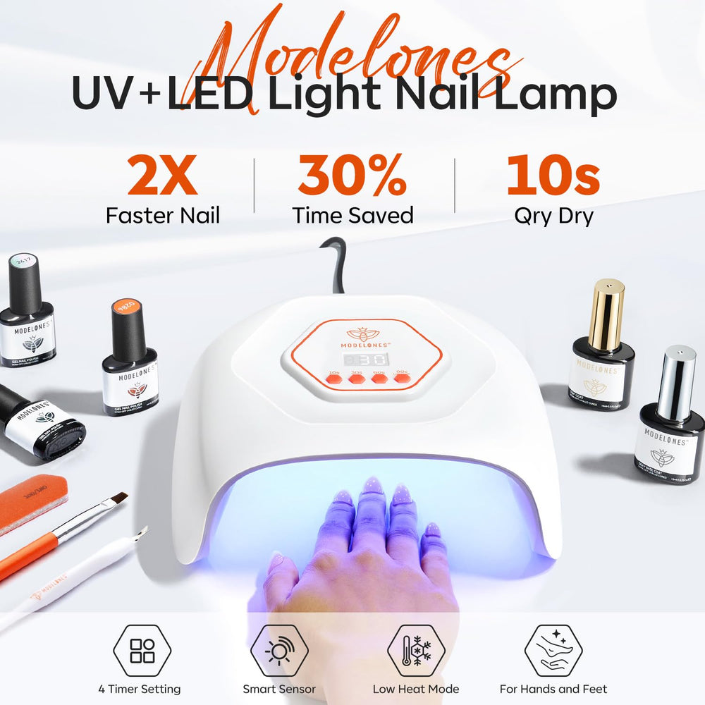Feet under Modelones lamp demonstrate full coverage drying.