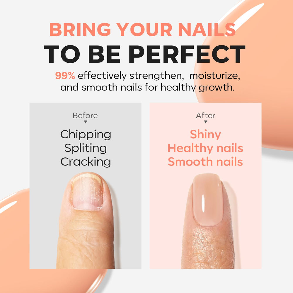 Modelones Nail Repair Before After: restored brightness and surface quality.