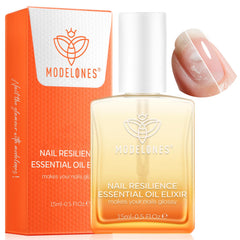 Modelones nail strengthener clear bottle for quick daily care and growth.