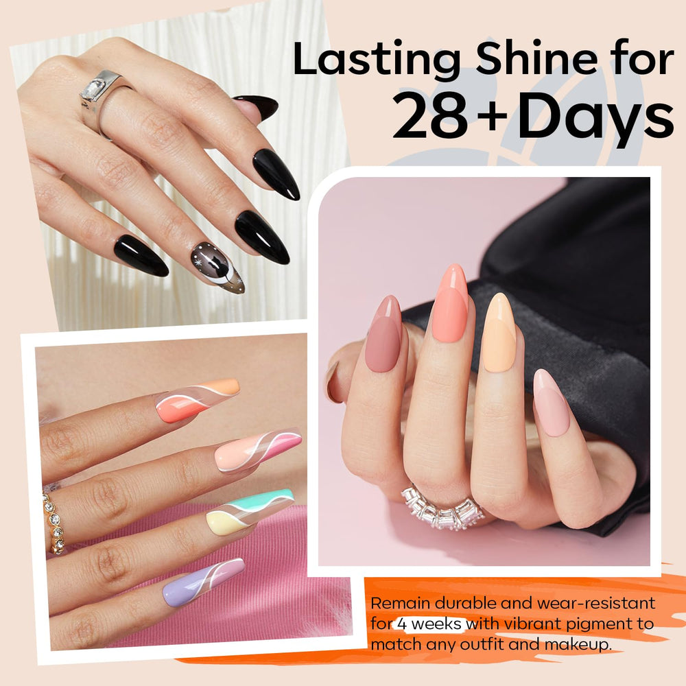Modelones base and top coat trio supports glossy, matte, and lasting finishes.