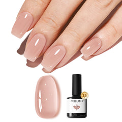 Modelones nude gel polish bottle, 15ml, ideal for at-home manicures.