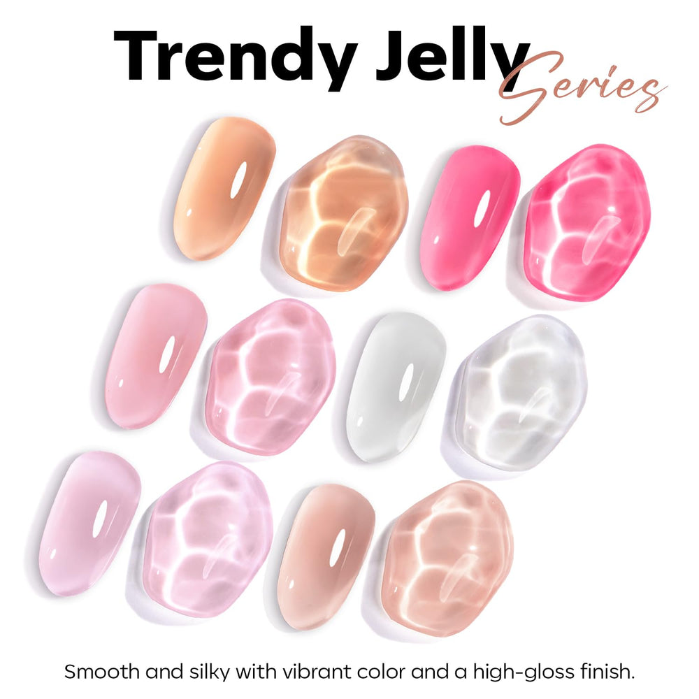 Modelones nude gel polish packaging and 15ml bottle on clean surface.