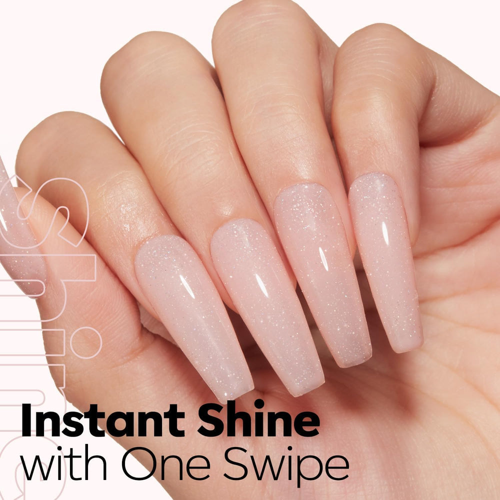 modelones nude pink gel polish bottle close-up showing smooth brush glide for even color.