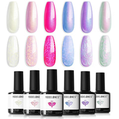 Modelones Pearl Gel set de 6 colores para uñas brillantes