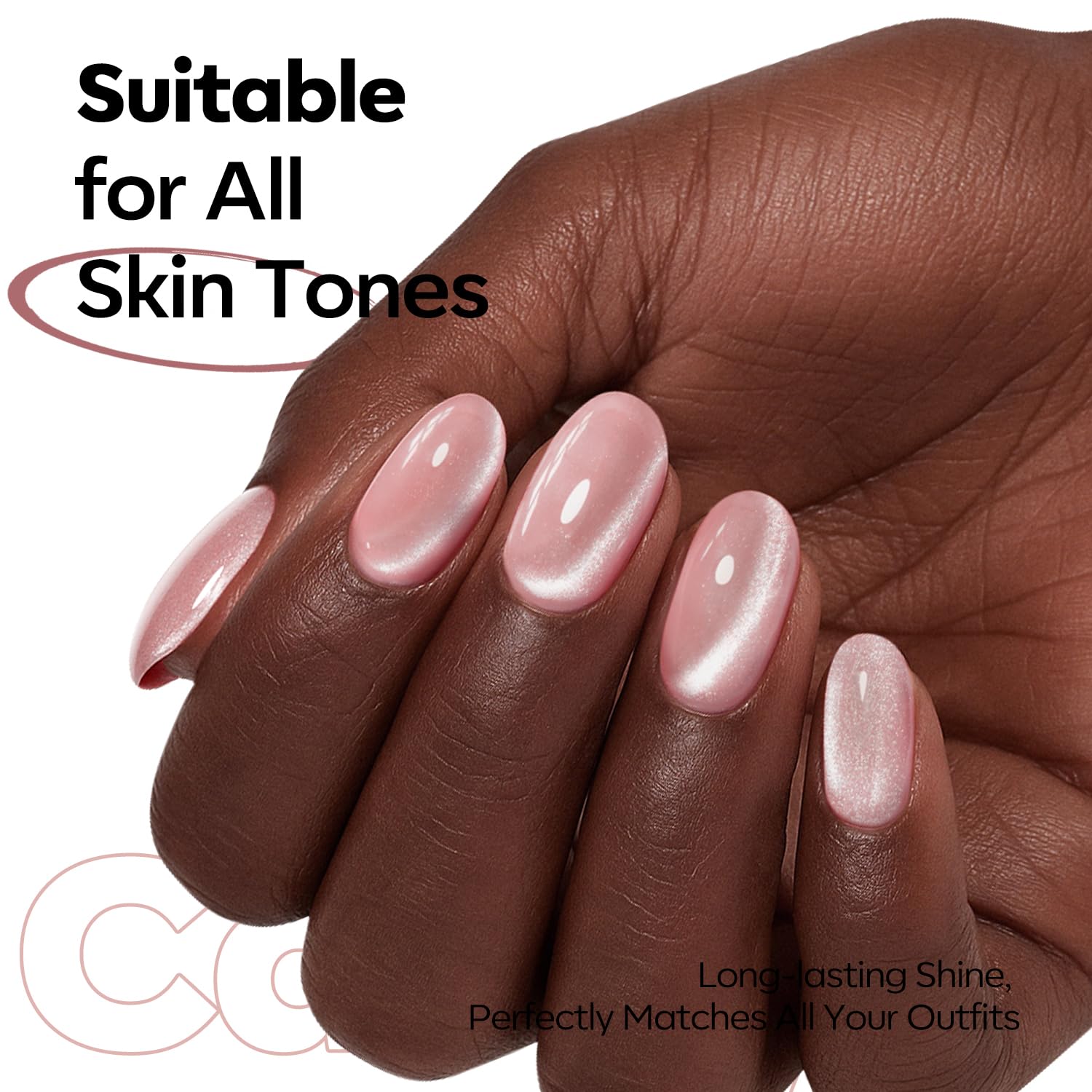 Modelones Pink Cat Eye Gel Nail Polish demonstrates long-wear potential in real use.