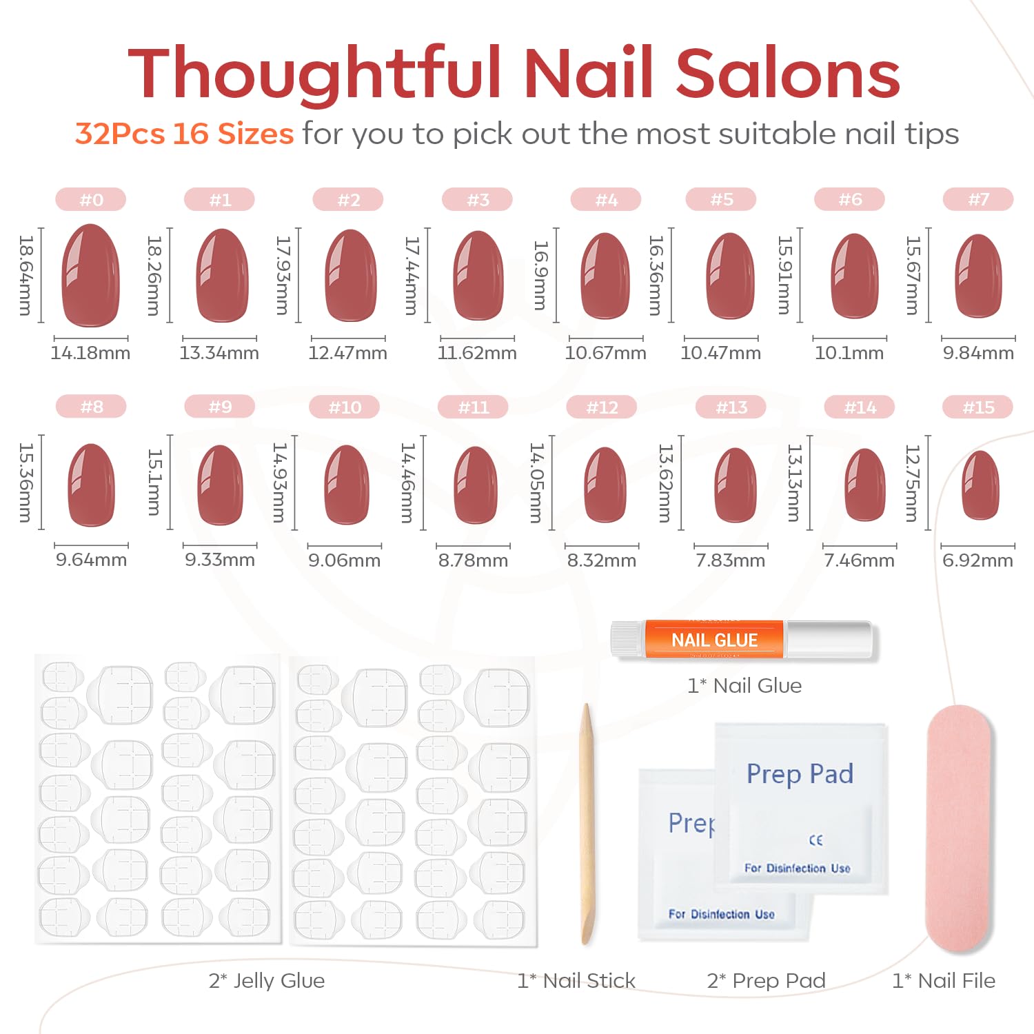 Modelones Pink Short Press-On Nails glue and adhesive tapes for durable application