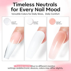 Modelones kit poligel albaricoque claro, tono suave para uñas elegantes.