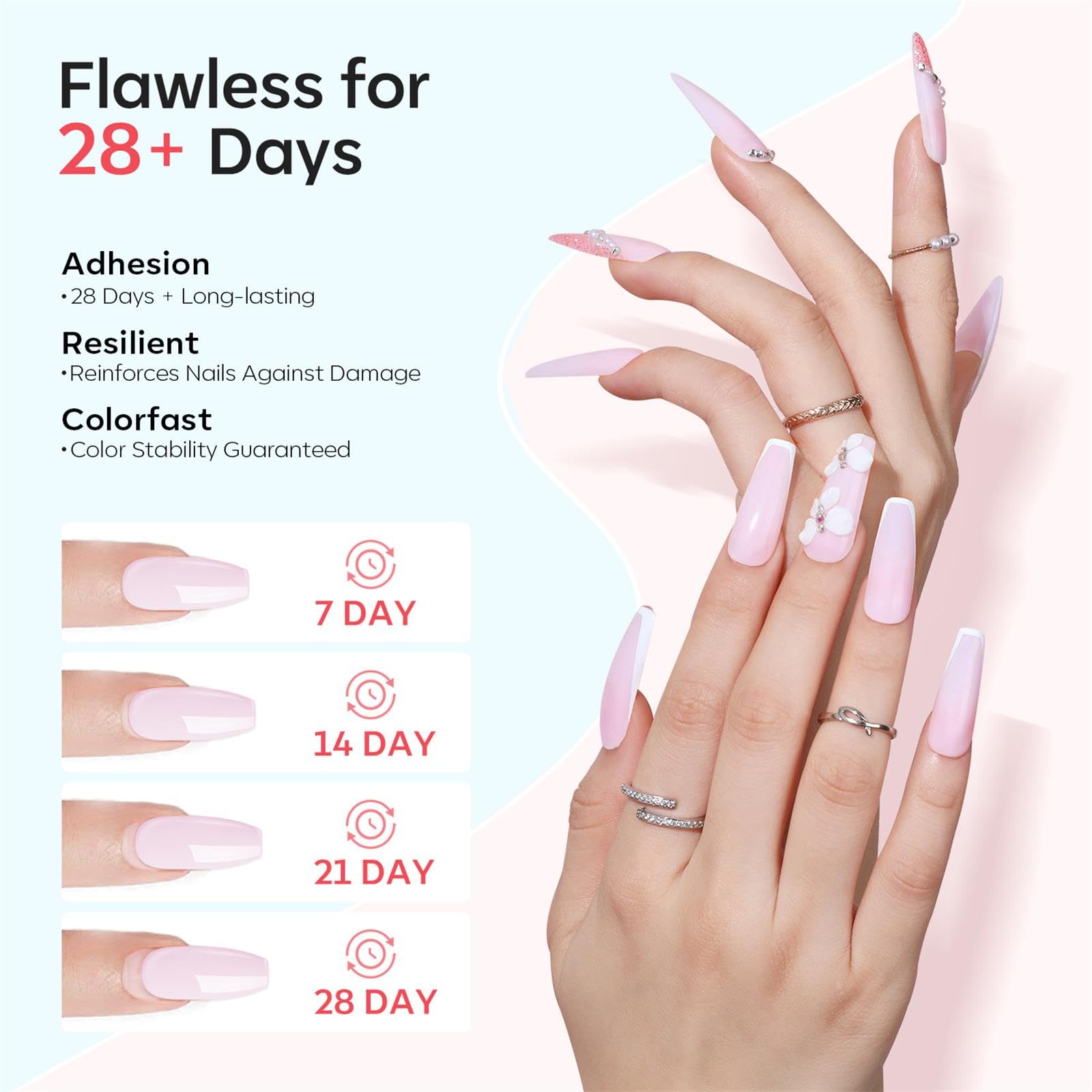 Modelones polvo acrílico para French tip elegante y moderno
