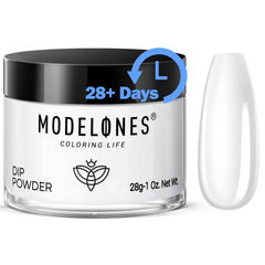 Modelones polvo dip claro en bote; aplicación suave y duradera para uñas.