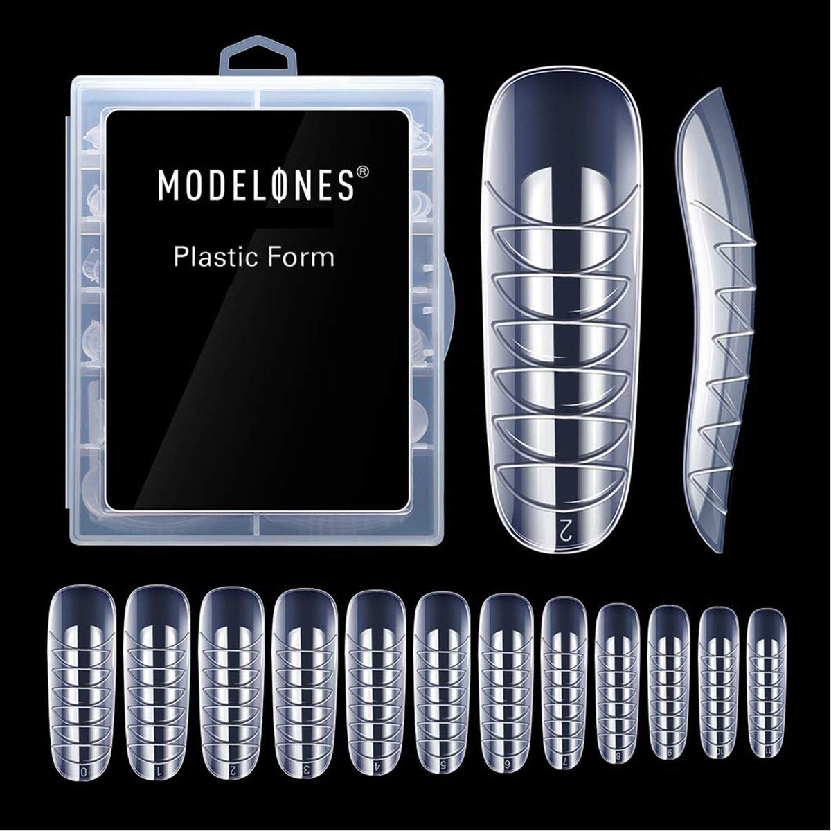 Modelones poly extension gel dual nail form for coffin nails; reusable durable extension tool