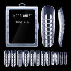 Modelones poly extension gel dual nail form for coffin nails; reusable durable extension tool