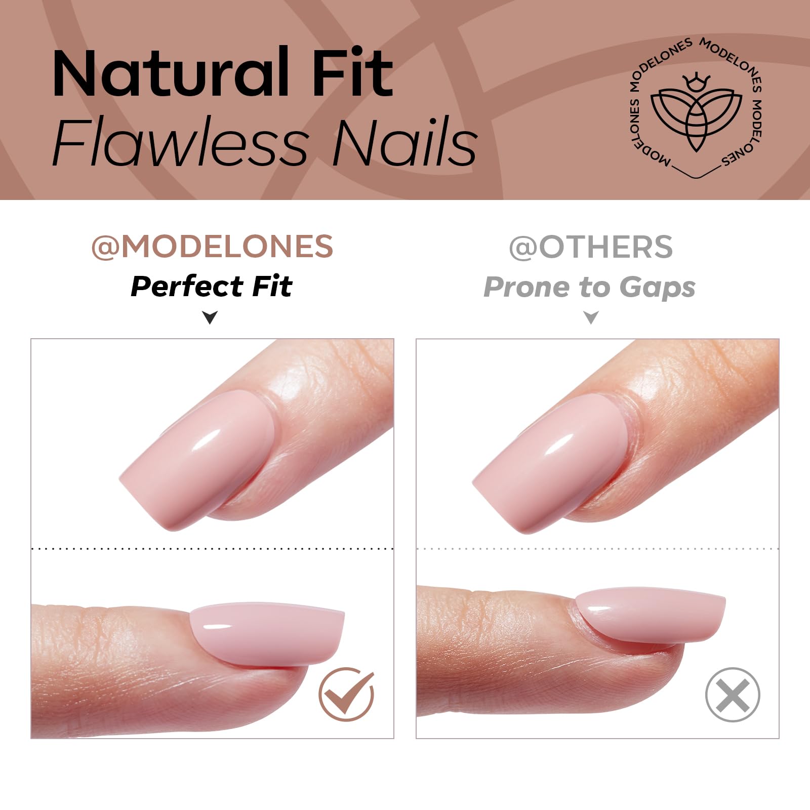 Modelones uñas reutilizables, foco extracción fácil y cuidado de las uñas.