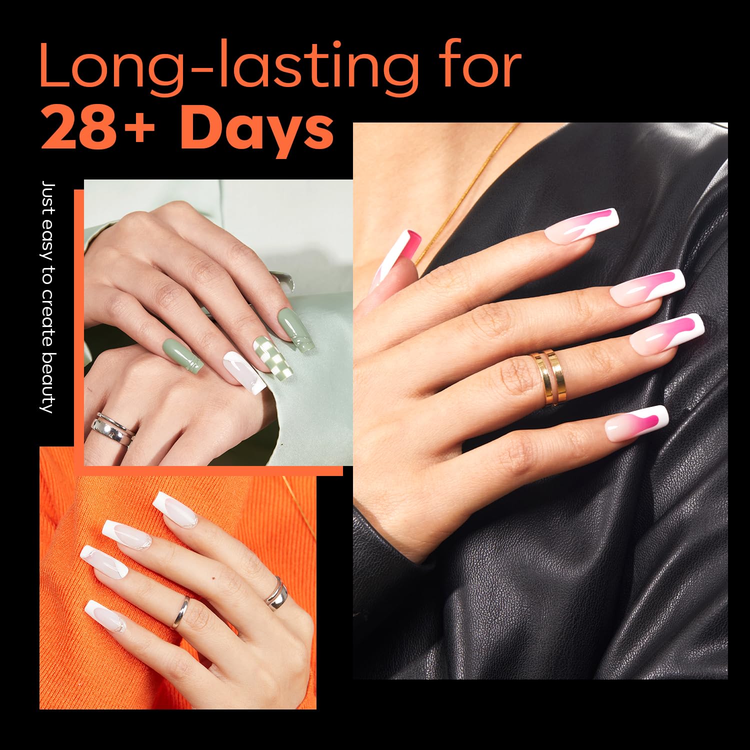 Modelones pre-shaped soft gel tips with half-matte texture for better adhesion