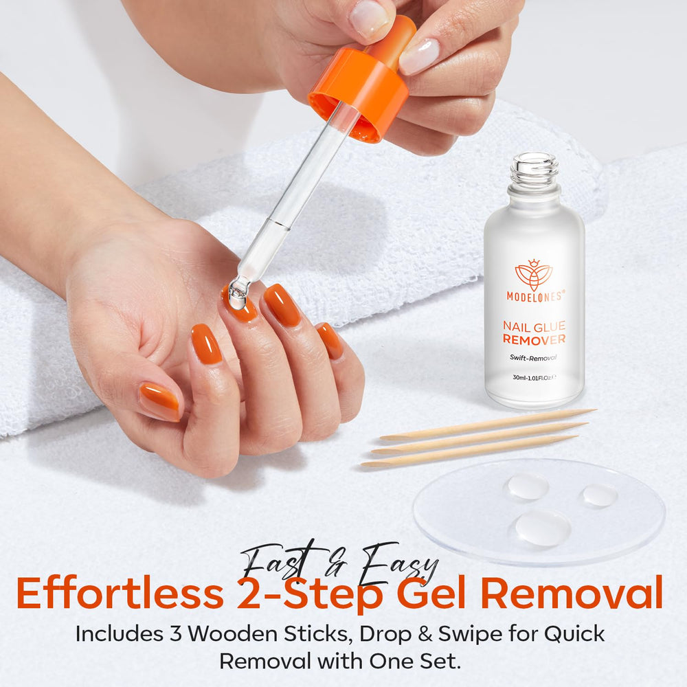 Easy press-on nail removal with Modelones remover.