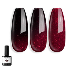 Modelones red gel polish color-change bottle for versatile mood looks.