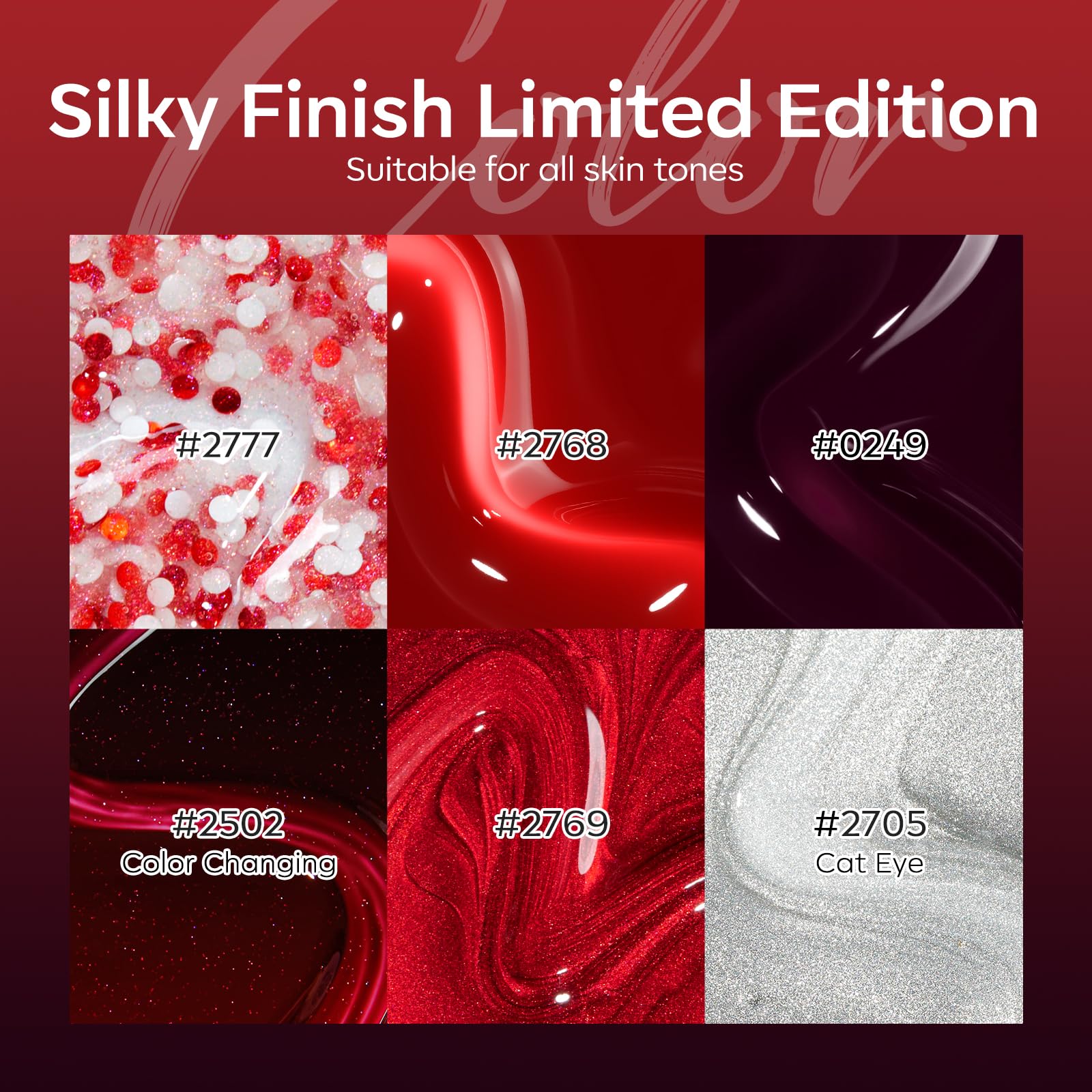 Modelones red-white polka-dot glitter gel sparkles for playful nail art