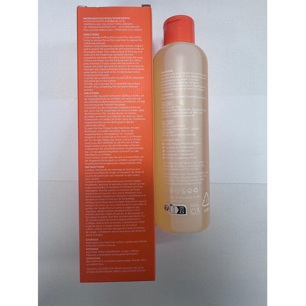 Modelones removedor acetona aceite semilla de uva hidrata uñas.