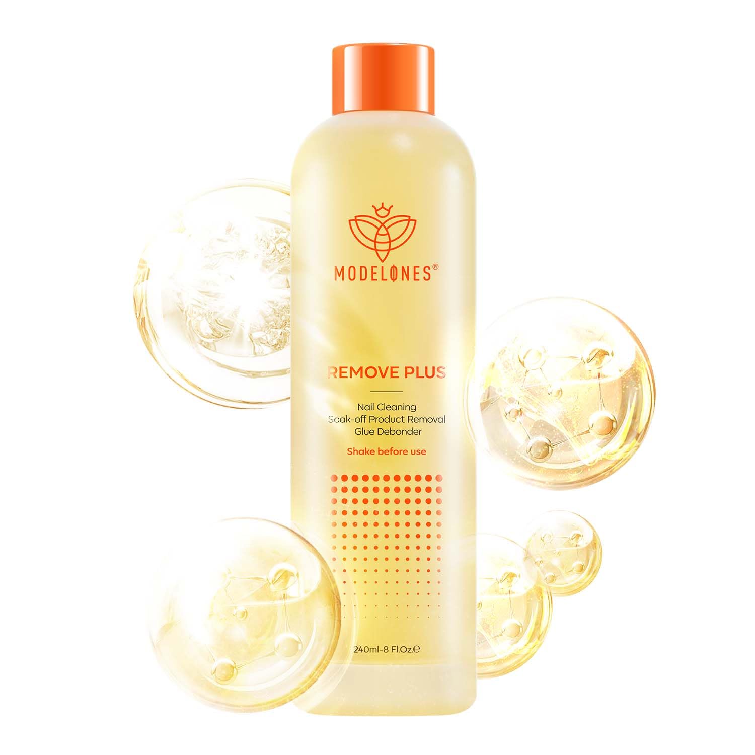 Modelones removedor acetona botella: elimina esmalte gel con aroma suave.
