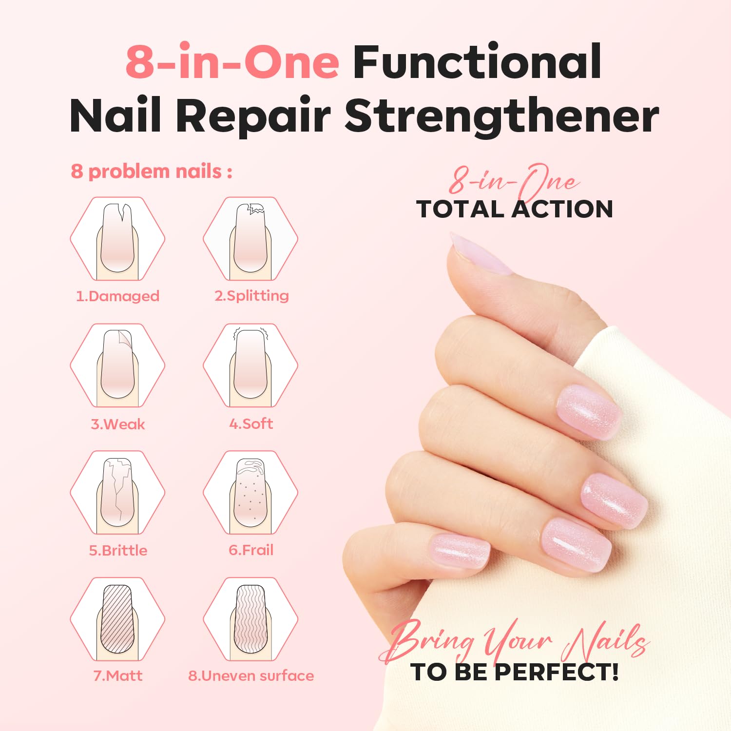 Modelones: reparación de rugosidades de uñas para superficie lisa.