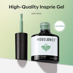 Close-up sage green swatch for at-home nail art inspiration.
