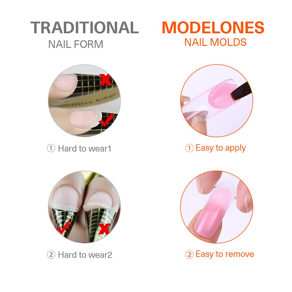 Modelones ABS material durable and reusable nail forms for professional or home use