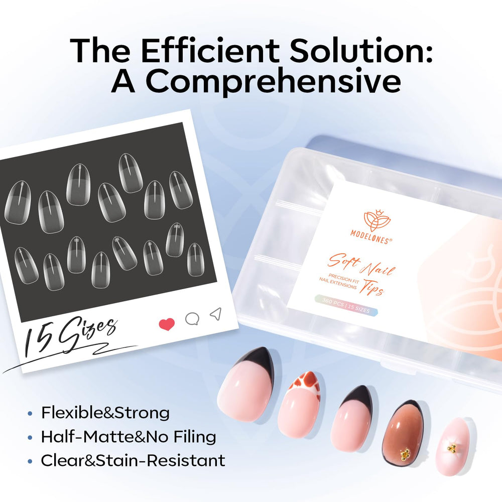 Modelones tips suitable for salon and home nail art.